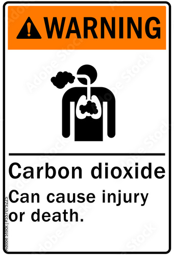 Fire hazard carbon dioxide co2 warning sign carbon dioxide can cause injury or death