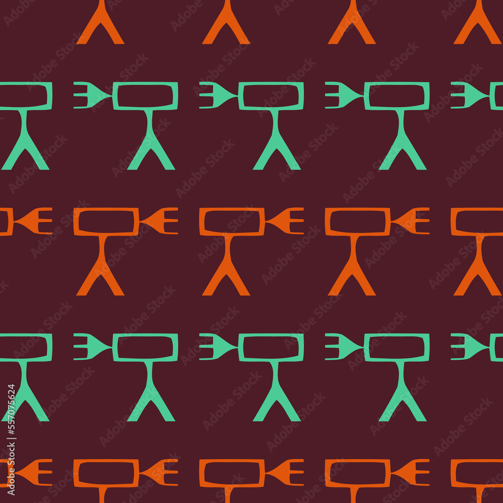 Seamless pattern with ethnic geometric elements. Seamless pattern with ethnic geometric elements.