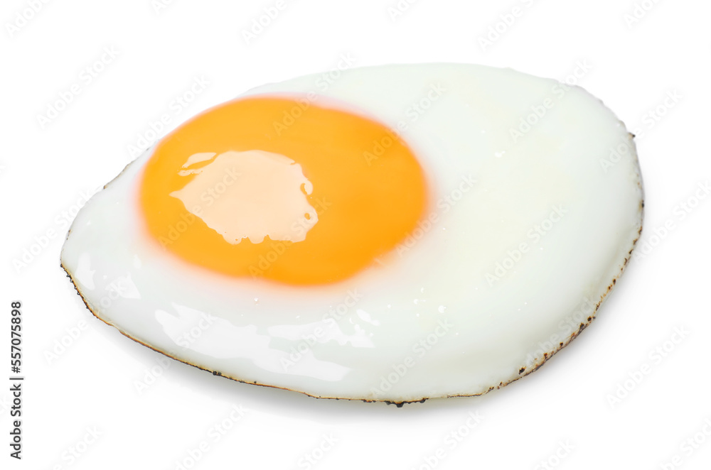 Delicious fried egg with yolk isolated on white Delicious fried egg with yolk isolated on white