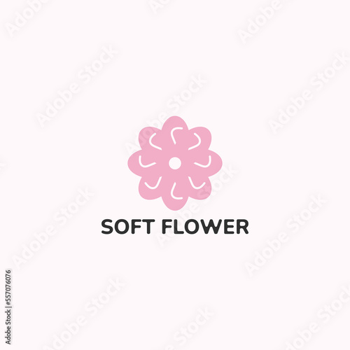 Simple flower logo in pink color.