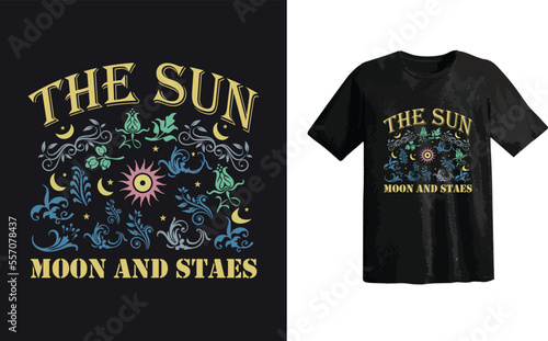 The sun moon and stares t shirt design