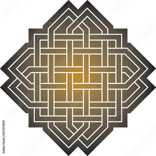 Vector gold and black Celtic knot. Ornament of ancient European peoples. The sign and symbol of the Irish, Scots, Britons, Franks..