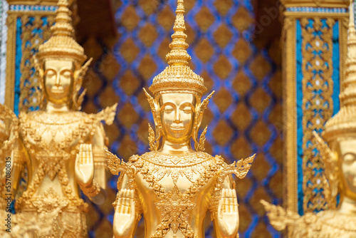 A Lot of Golden Statue standing in the temple