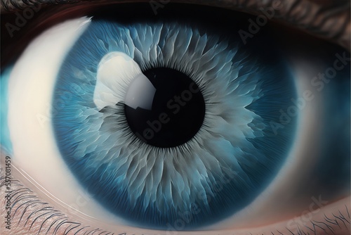 blue eye iris closeup illustration