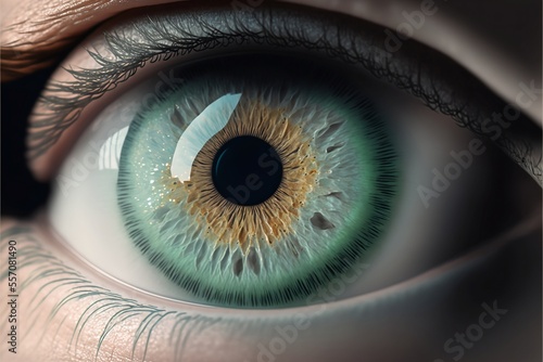 light green iris eye closeup illustration