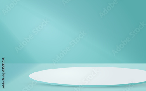 Abstract scene 3d podium round pastel blue background for product presentation mockup show
