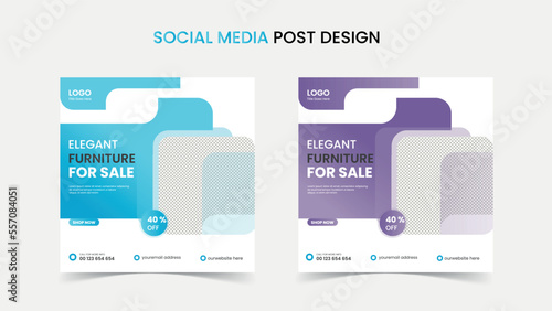 elegant furniture fore sale social media post design template