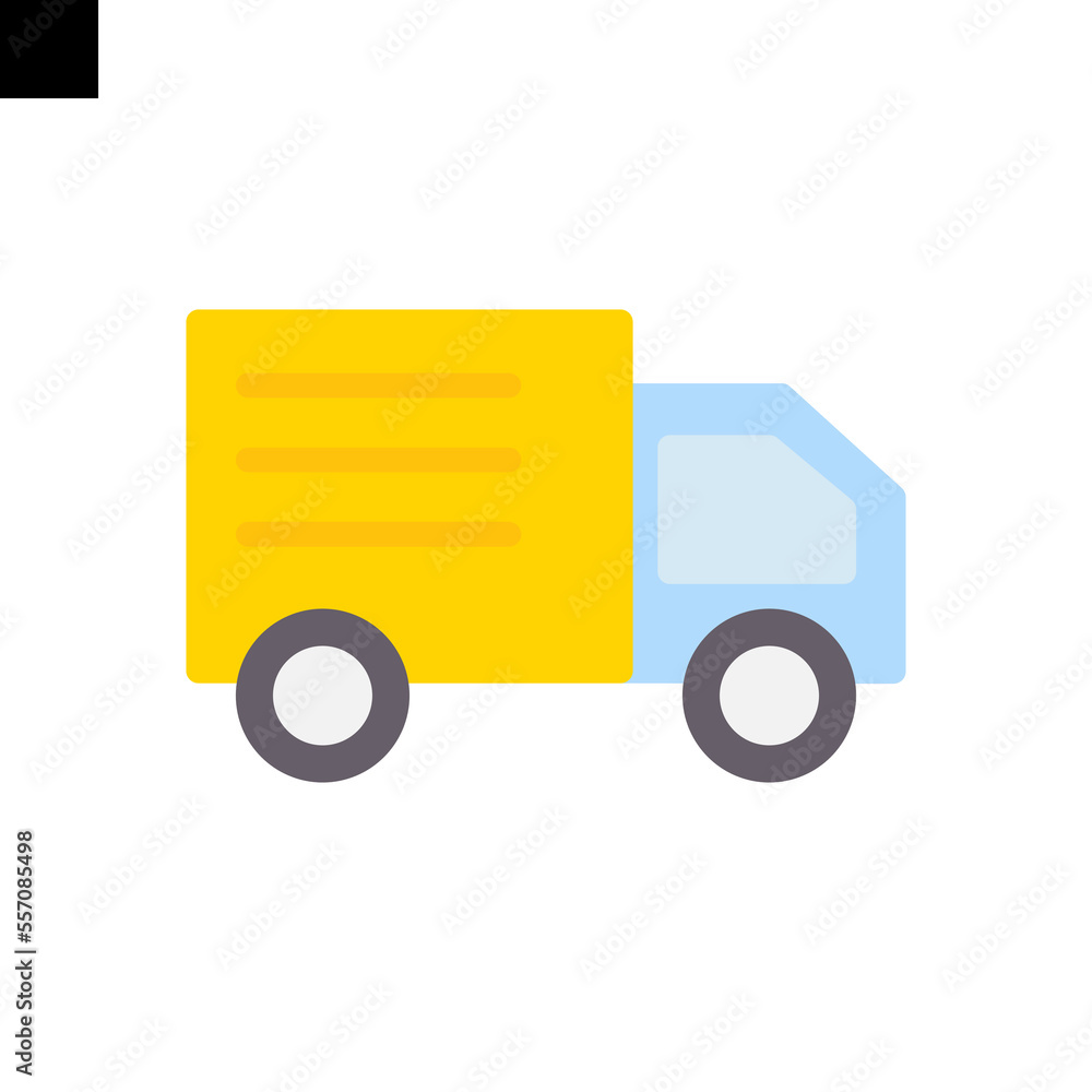 delivery truck icon logo flat style vector