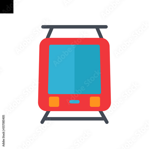 tram icon flat style vector