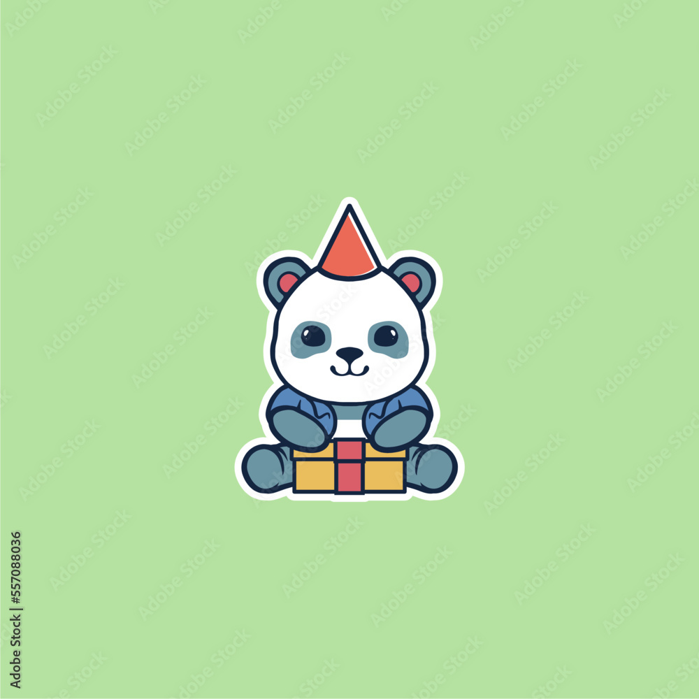 Fototapeta premium CUTE PANDA NEWYEAR VECTOR