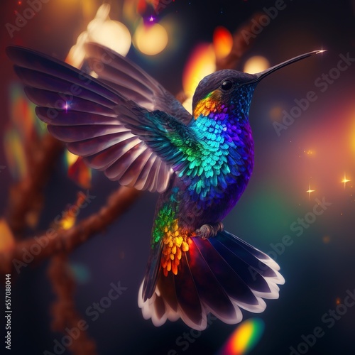 fantastic rainbow colored plasma hummingbird © vuang