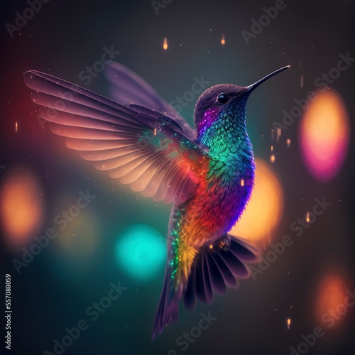 fantastic rainbow colored plasma hummingbird