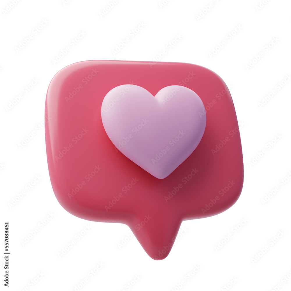 Love chat with heart icon. Anniversary, Valentine's Day Concept.