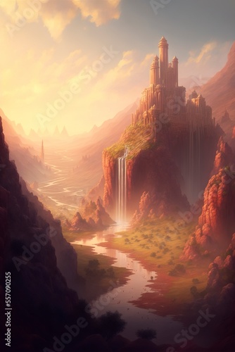 Epic Fantasy Landscape, Dramatic lighting