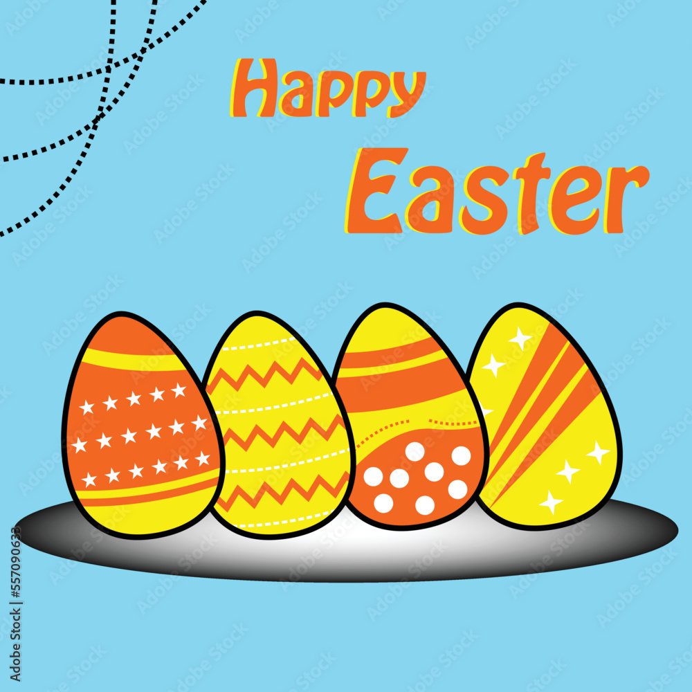 happy easter card with eggs