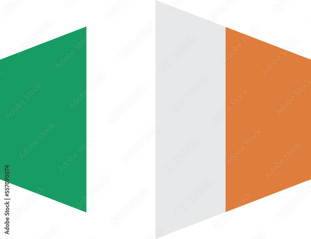 Obraz premium Ireland flag background with cloth texture.Ireland Flag vector illustration eps10.