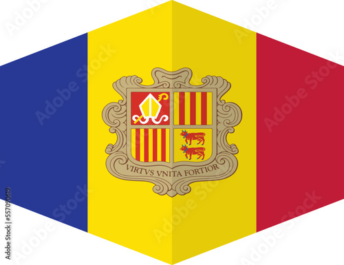 Andorra flag background with cloth texture.Andorra Flag vector illustration eps10.