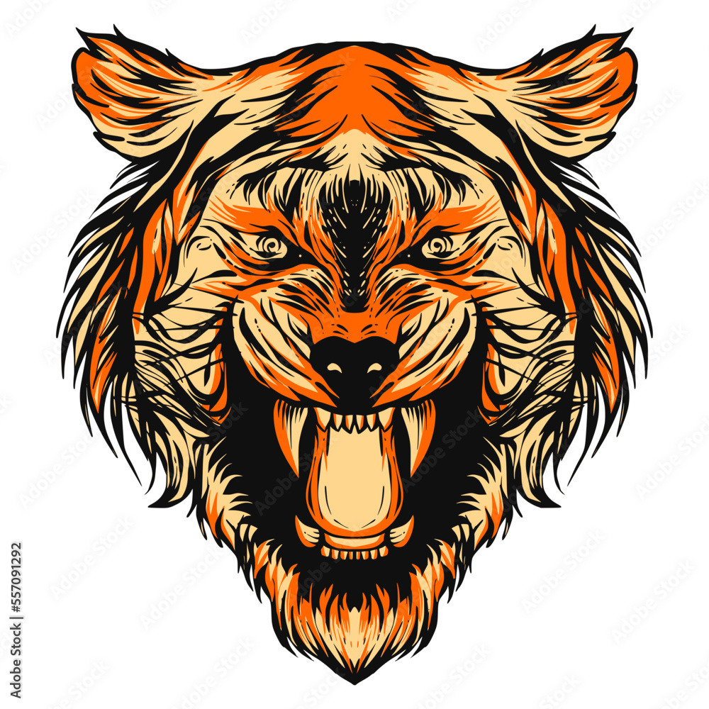 Obraz premium tiger head vector illustration