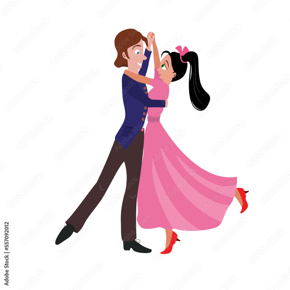 Fototapeta premium Boys And Girls In Ballroom Dancing Transparent PNG 