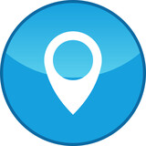 Pin Location Glossy Contact Icon In Circle