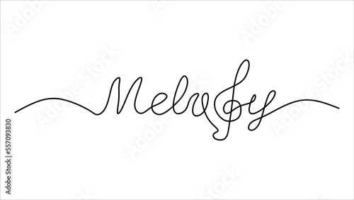 Melody word oneline continuous single editable line art