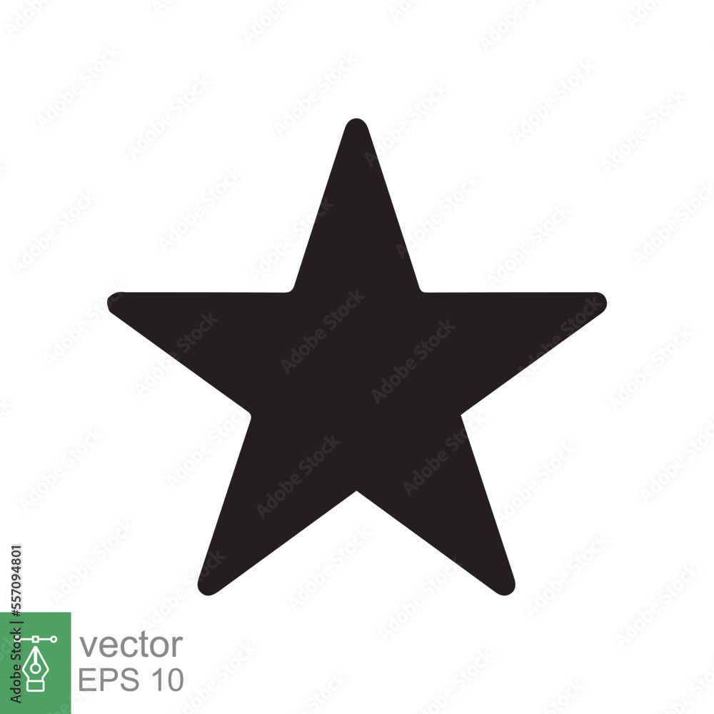 Star icon. Simple solid style. Black star, silhouette, favorite, rating star emblem shape, favourite concept. Glyph vector illustration design isolated on white background. EPS 10. Star icon. Simple solid style. Black star, silhouette, favorite, rating star emblem shape, favourite concept. Glyph vector illustration design isolated on white background. EPS 10.