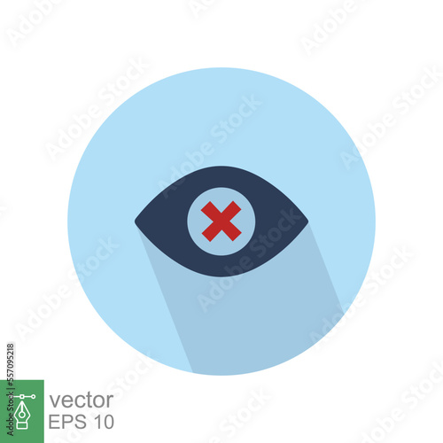Unseen set. Simple flat style. Hidden eye, hide password, crossed eye button, see, forbidden concept. Vector illustration design isolated on white background. EPS 10.