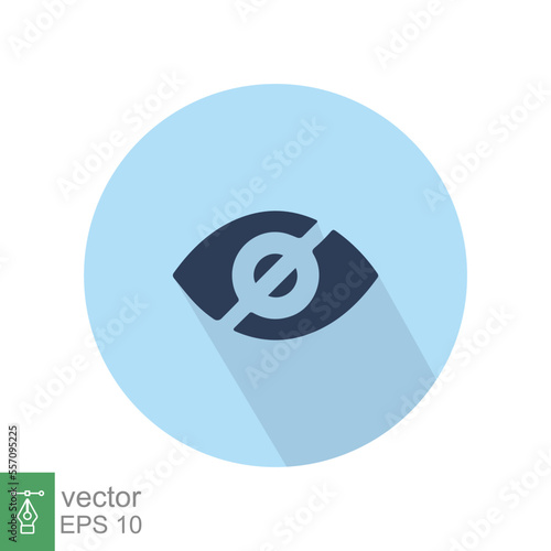 Unseen set. Simple flat style. Hidden eye, hide password, crossed eye button, see, forbidden concept. Vector illustration design isolated on white background. EPS 10.