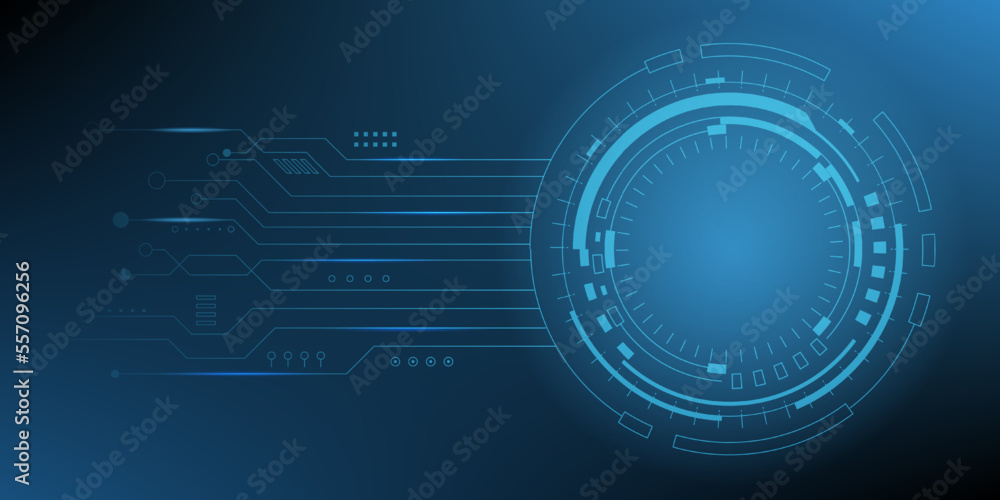 Fototapeta premium Abstract technology background. Hi tech digital and communication concept. Vector background design with circuit line. Vector illustration.