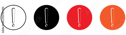 exclamation mark inside circle icon set. mark symbol for app and web, vector illustration