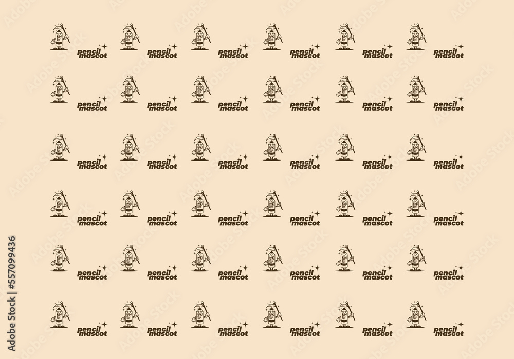 Illustration design of a pencil pattern with hands and feet Illustration design of a pencil pattern with hands and feet