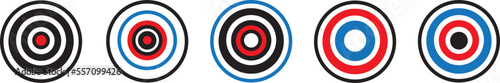 Target collection. Target vector icons, isolated on white background. Targets different shapes and color. Archery target business concept. Vector