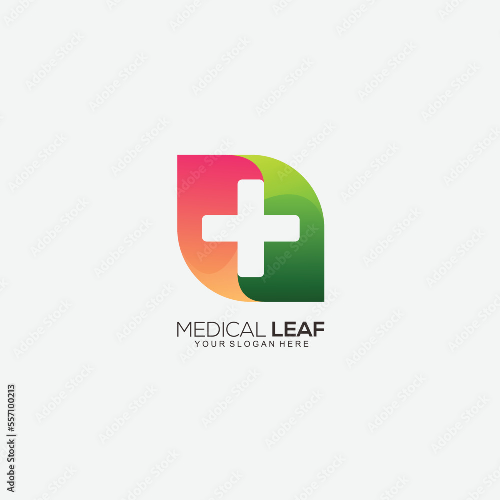 medical leaf logo symbol gradient color template medical leaf logo symbol gradient color template