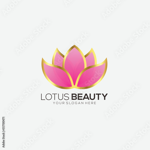 lotus beauty logo design gradient colorful template