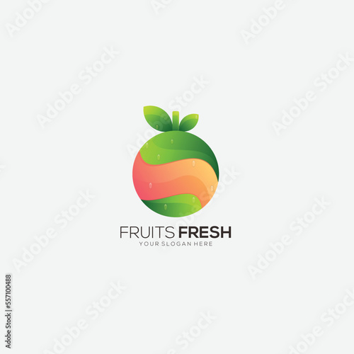 fruit fresh logo design gradient logo colorful