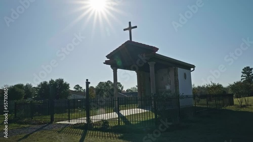 The Chapel of Saint Michael the Archangel in Houston, Texas filmed in 4k 60p. This Catholic shrine is perfect for weddings. photo