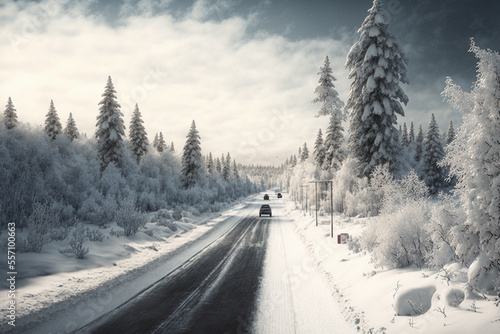 Winter road condition - Generative AI