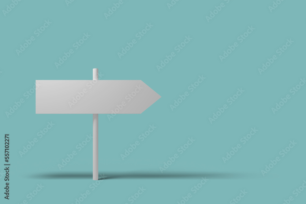 one blank direction sign board mockup, 3d rendering one blank direction sign board mockup, 3d rendering