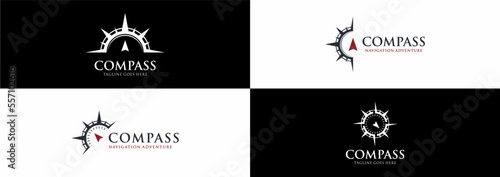 illustration compass logo template pack