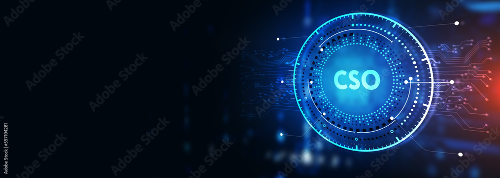 Business, Technology, Internet and network concept. virtual reality glasses sees the inscription: CSO 3d illustration Business, Technology, Internet and network concept. virtual reality glasses sees the inscription: CSO 3d illustration