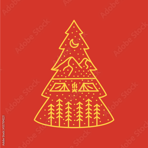 Camping in Winter Christmas