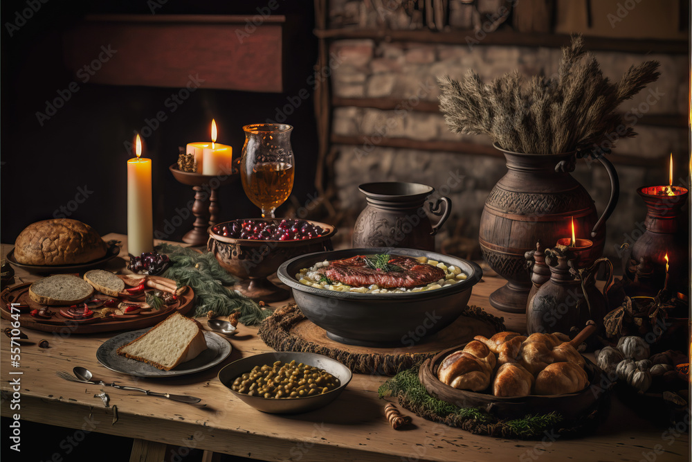 The table is set to celebrate some special moment with your family - Generative AI The table is set to celebrate some special moment with your family - Generative AI