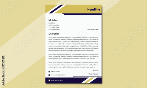 Professional business letterhead design Vector letterhead illustration design Simple & creative modern corporate letterhead template official professional trendy newest minimal single page letterhead