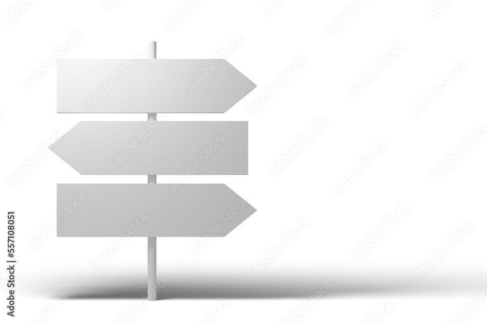 three blank direction sign board mockup, 3d rendering Stock ...