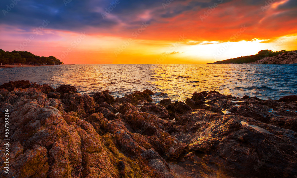 amazing rocky coast, Makarska , Dalmatia, Croatia, Europe.	...exclusive - this image is sold only on Adobe stock