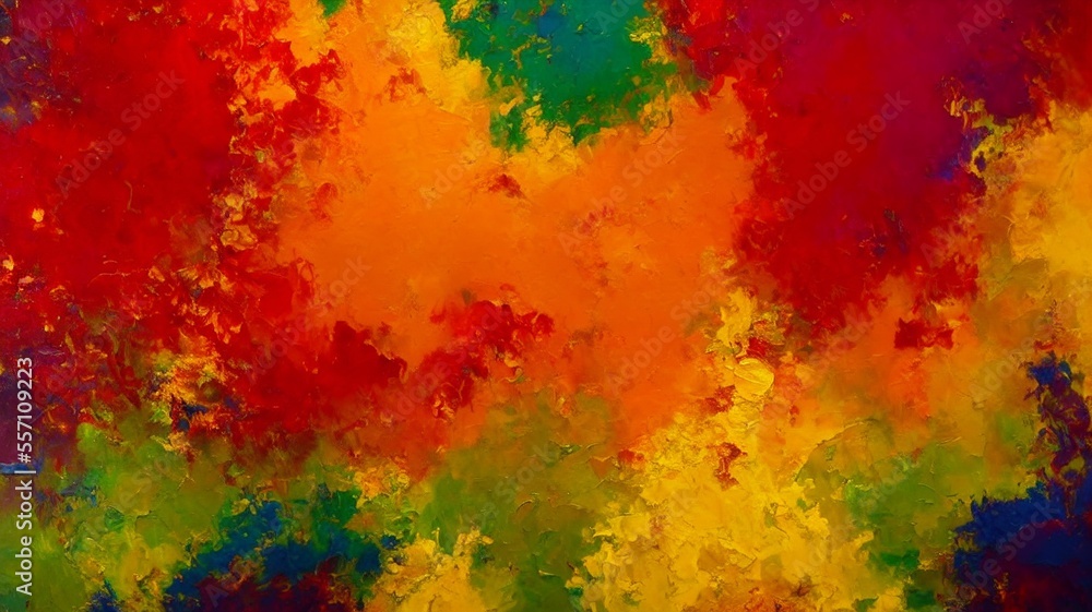 Big smudges and stains, oil painted canvas colorful background, rainbow colors. Modern, abstract texture, Oil Paint BG_Collection, Generative AI