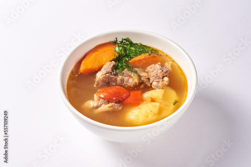 shurpa soup on a white background