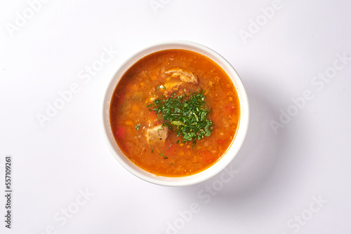 fish soup. on a white background