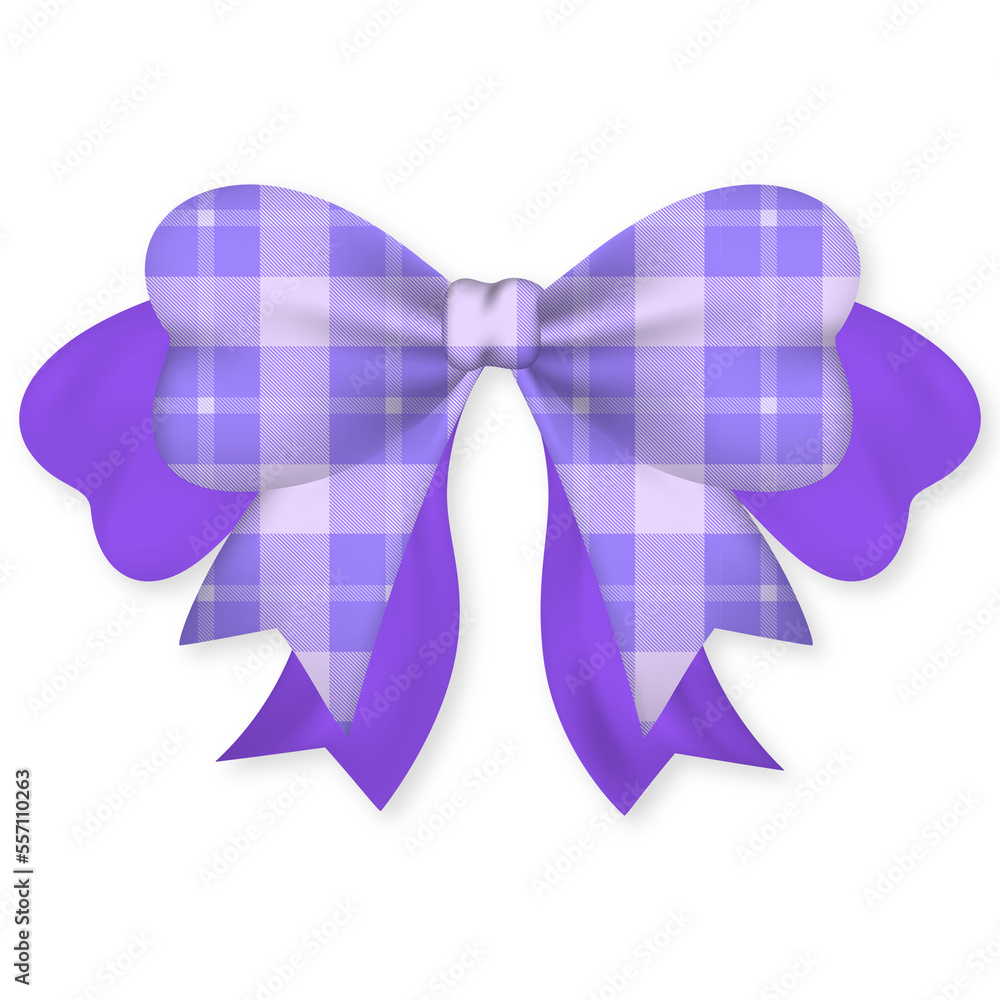 Purple Checkered Ribbon Bow Purple Checkered Ribbon Bow