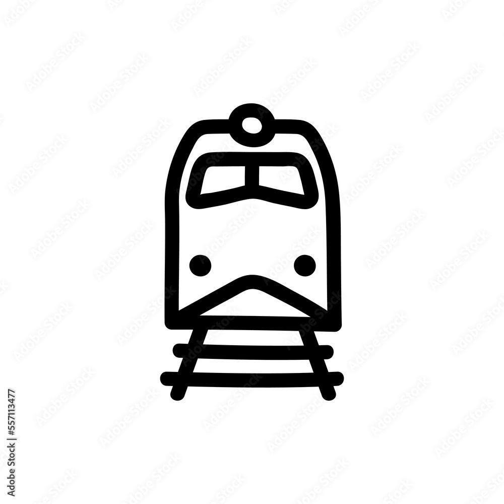 Train, metro doodle icon. Public transport. Front view. Vector illustration. Train, metro doodle icon. Public transport. Front view. Vector illustration.